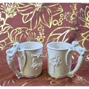 Pair of MCCONNELL TALUS CORP 1994 Collectors Ceramic Mug  w/Angels for the handl